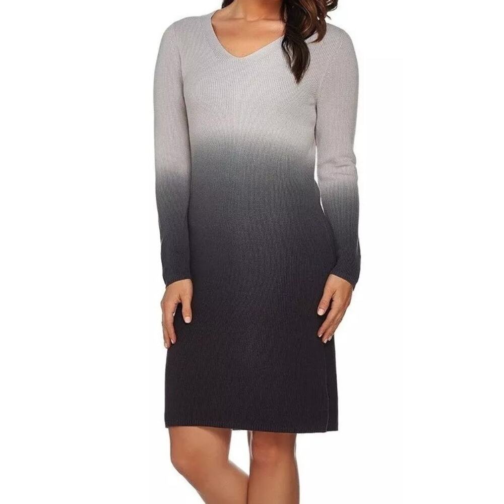 H by Halston Oyster Ombré Ribbed Sweater Dress Size 1X